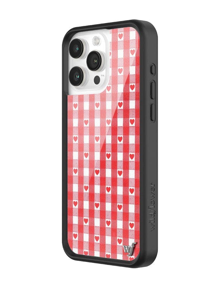 Gingham Hearts | Red iPhone Case