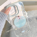Korean 3D Cute Cartoon Blue Apple Star Soft Phone Case For iPhone