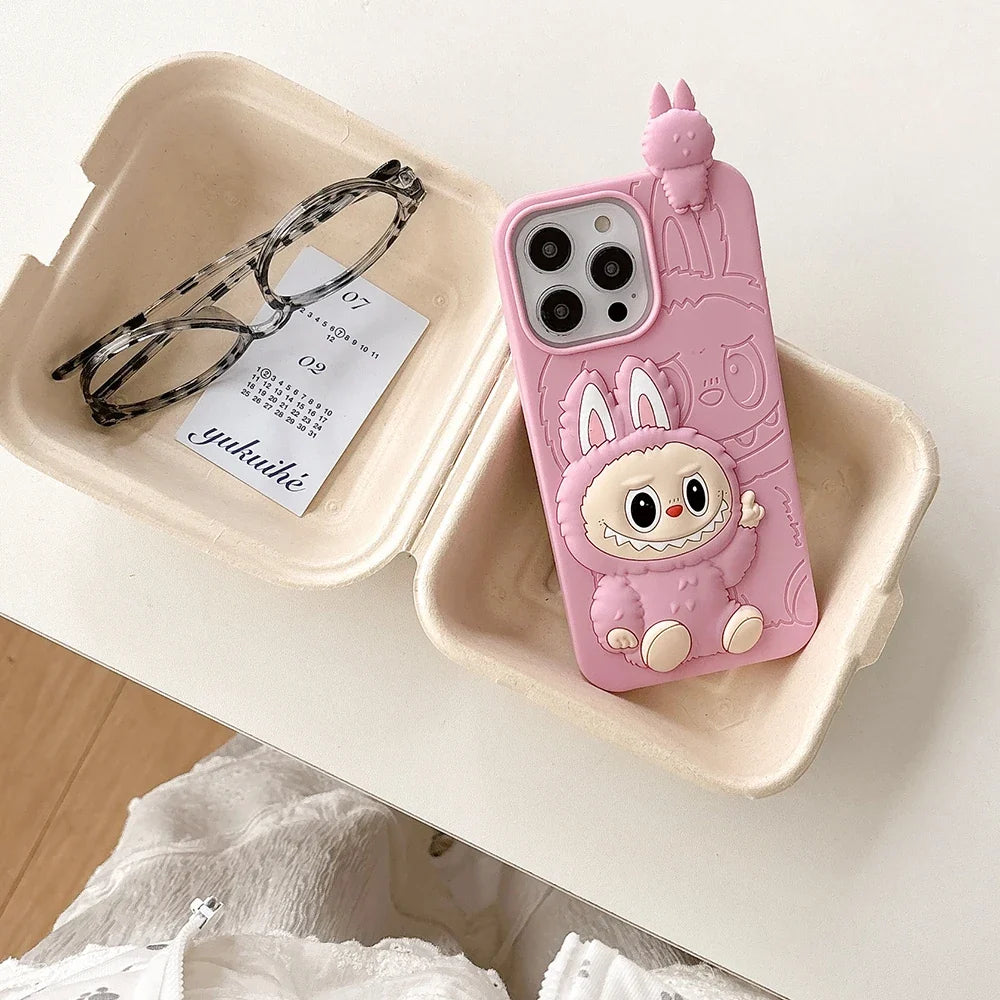 Cartoon LaBubu Monsters Toy Case Soft Silicone Phone Case