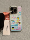 Creative Tamagotchi Cute Girl Silver Frame Phone Case For iPhone