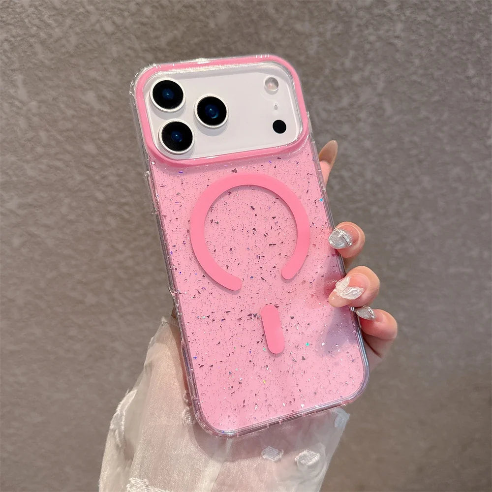 Jelly Glitter For Magsafe Wireless Charging Case For iPhone