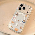Korean Cartoon Cream Bagel Magnetic Bracket Phone Case For iPhone