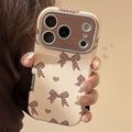 Korean Cute Leopard Print Bowknot Leather Texture Phone Case For iPhone