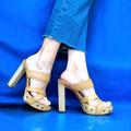 SERGIO ROSSI Tan Brown Leather Strappy Studded Mules Slide Sandals
, Size 38.5