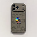 Anime Crayon Shin-chan Butt Emboss Laser Faux Leather Phone Case For iPhone