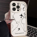 Airplane Route Pattern Phone Case For iPhone