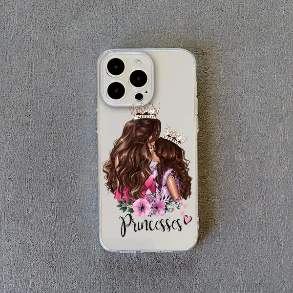 Family Mama Of Girl Mom Clear Phone Case For iPhone