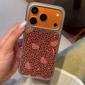 Lovely Black Panther Pattern Hellos-Kittys Silver Frame Phone Case For iPhone