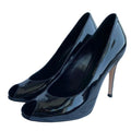 GIANVITO ROSSI Black Patent Leather Peep Toe Pumps, Size 35