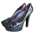 LOUIS VUITTON Maroon Color Patent Leather Pointed Toe Platform Pumps, Size 39