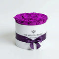 Classic White Box | Bright Purple Roses