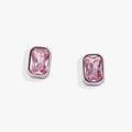 October Emerald-Cut Birthstone Stud Earrings
