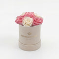 Essence Beige Suede Box | Light Pink & White Roses