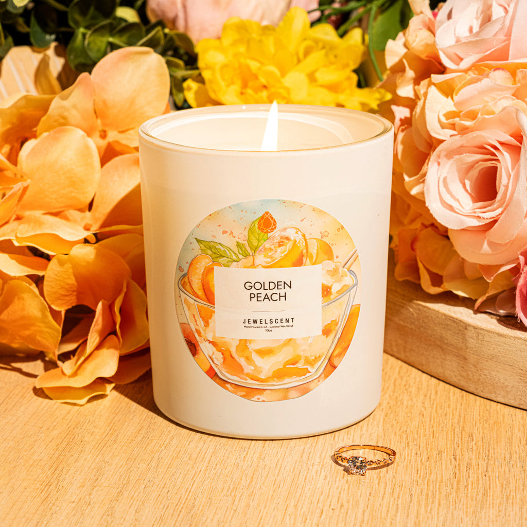 Golden Peach 10oz Mystery Jewelry  Candle