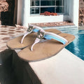 GUCCI Enamel GG Web Flip Flops Pink Blue Flat Thong Sandals, Size 40