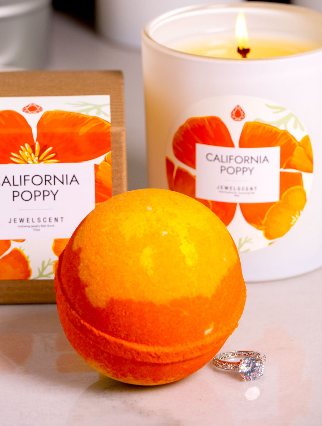 California Poppy 10oz Mystery Jewelry Bath Bomb